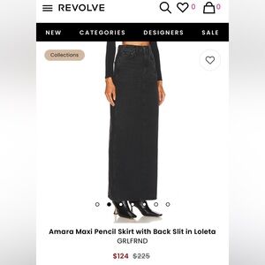 Amara Maxi Pencil Skirt with Back Slit in Loleta